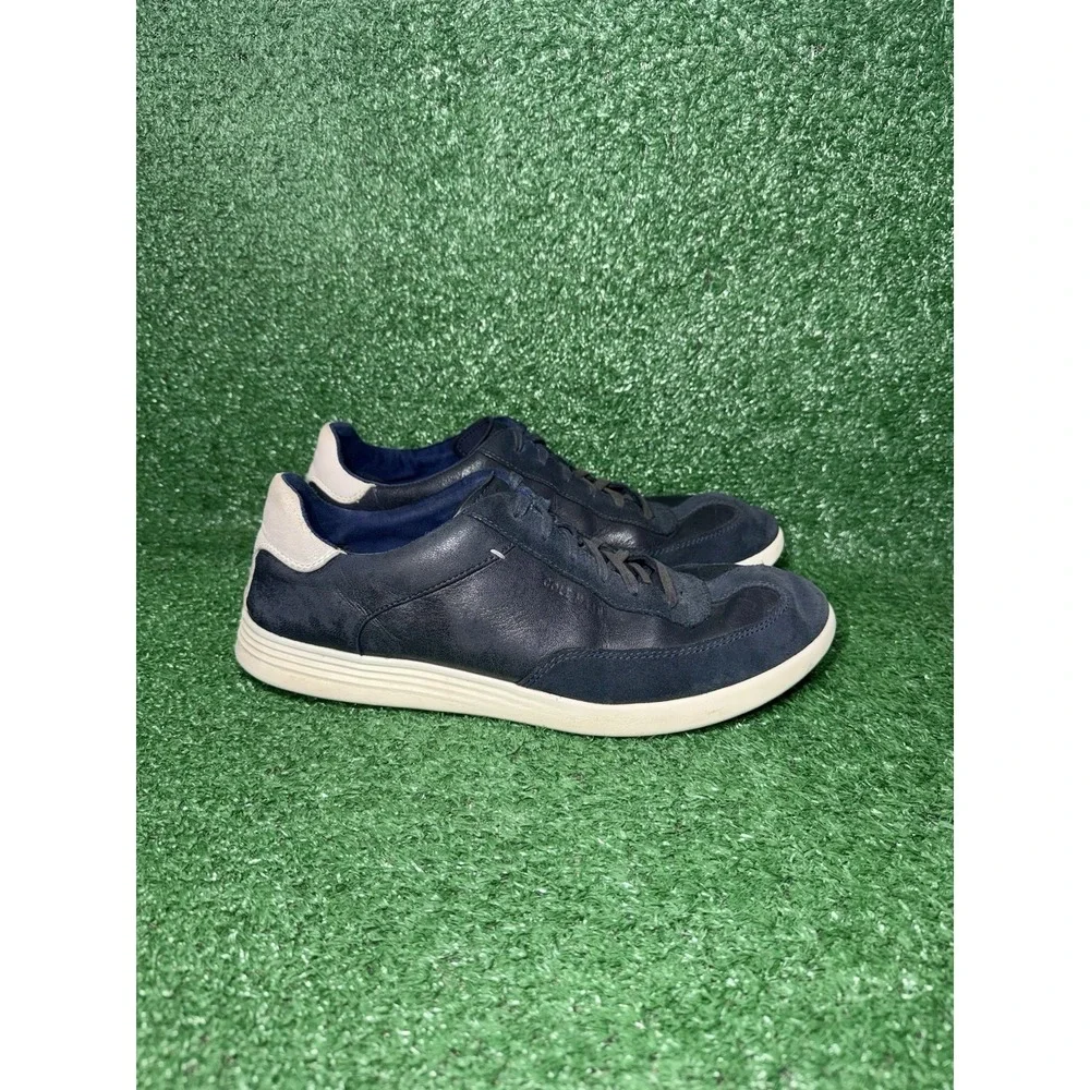 Cole Haan Grand OS Men Size 12 Navy Blue Leather Lace Up Shoes Round Toe Sneaker